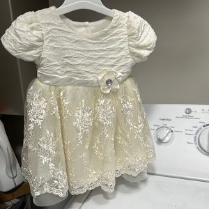 3-6 months white baby dress